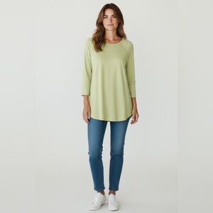 J. Jill Purejill Long Sleeve Cotton Tunic Green Size XS